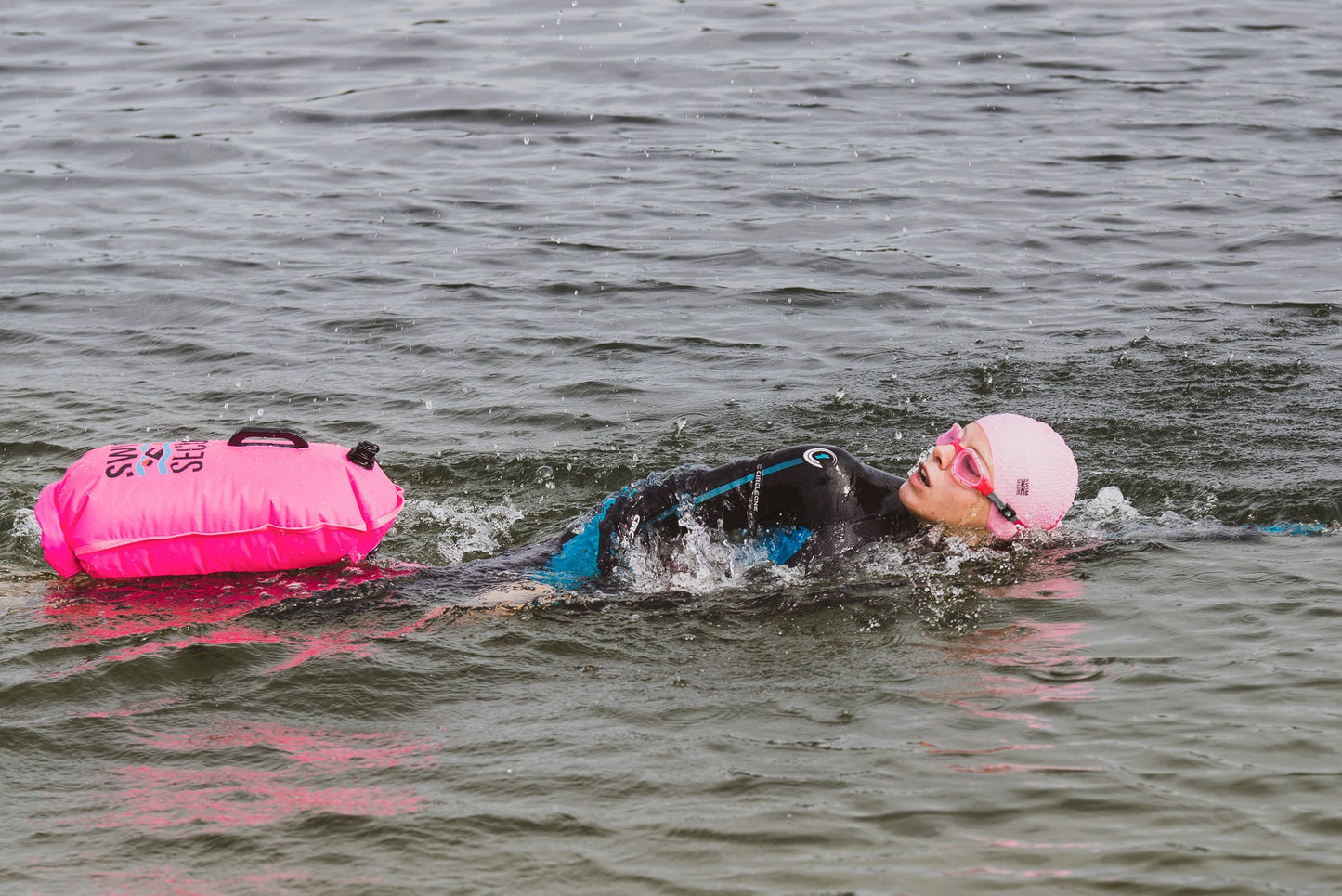 Pink 28L Dry Bag Swim Buoy